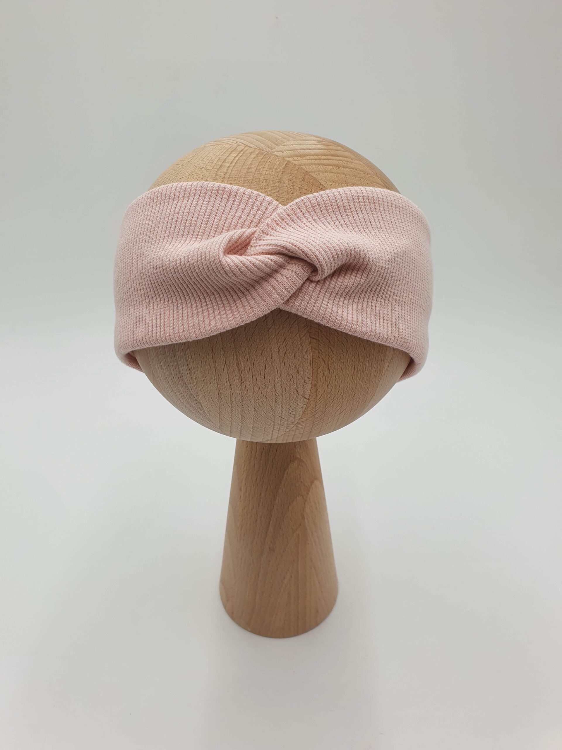 Opaska przeplatana dla dziewczynki róż pastelowy