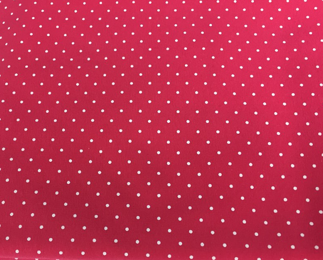 Dzianina Biały maczek fuksja