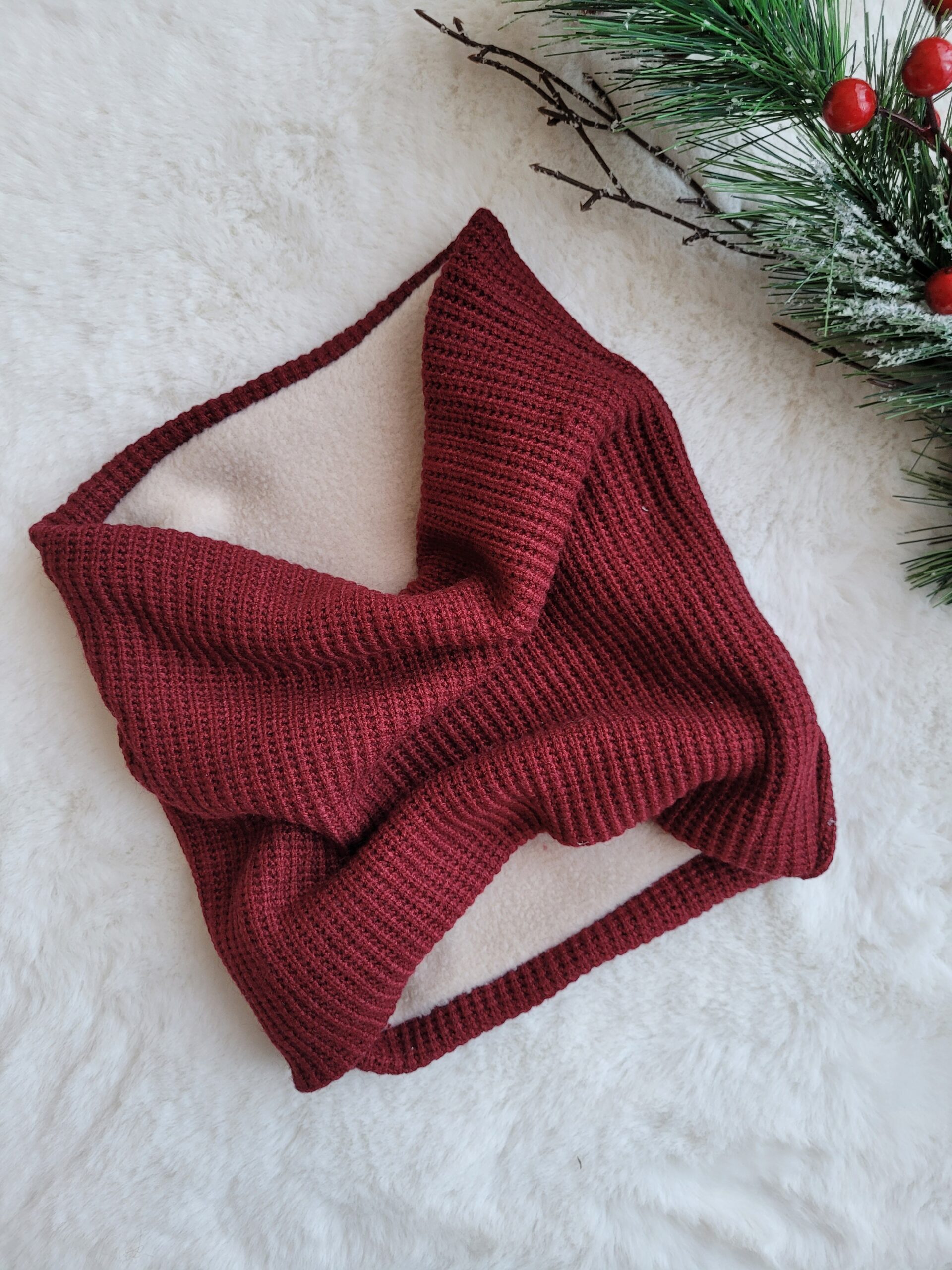 Komin zimowy bordowy