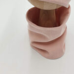 Komin prążkowany dziecięcy pudrowy róż