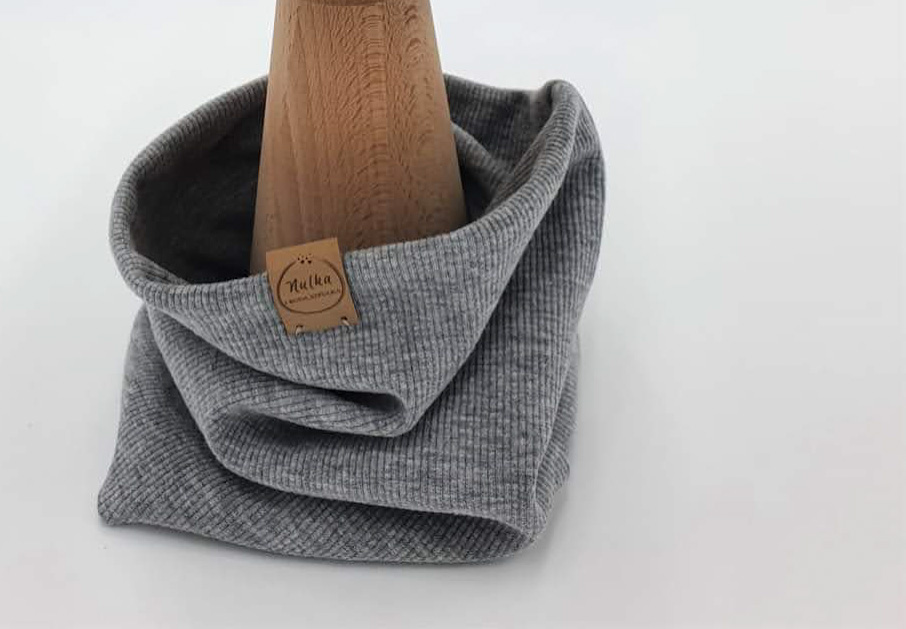 Komin prążkowany szary melanż ciemny