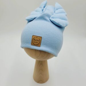 Czapka prążkowana ze skrzydłami kolor baby Blue
