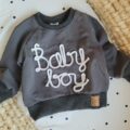 Bluza dla chłopca z napisem Baby Boy grafit
