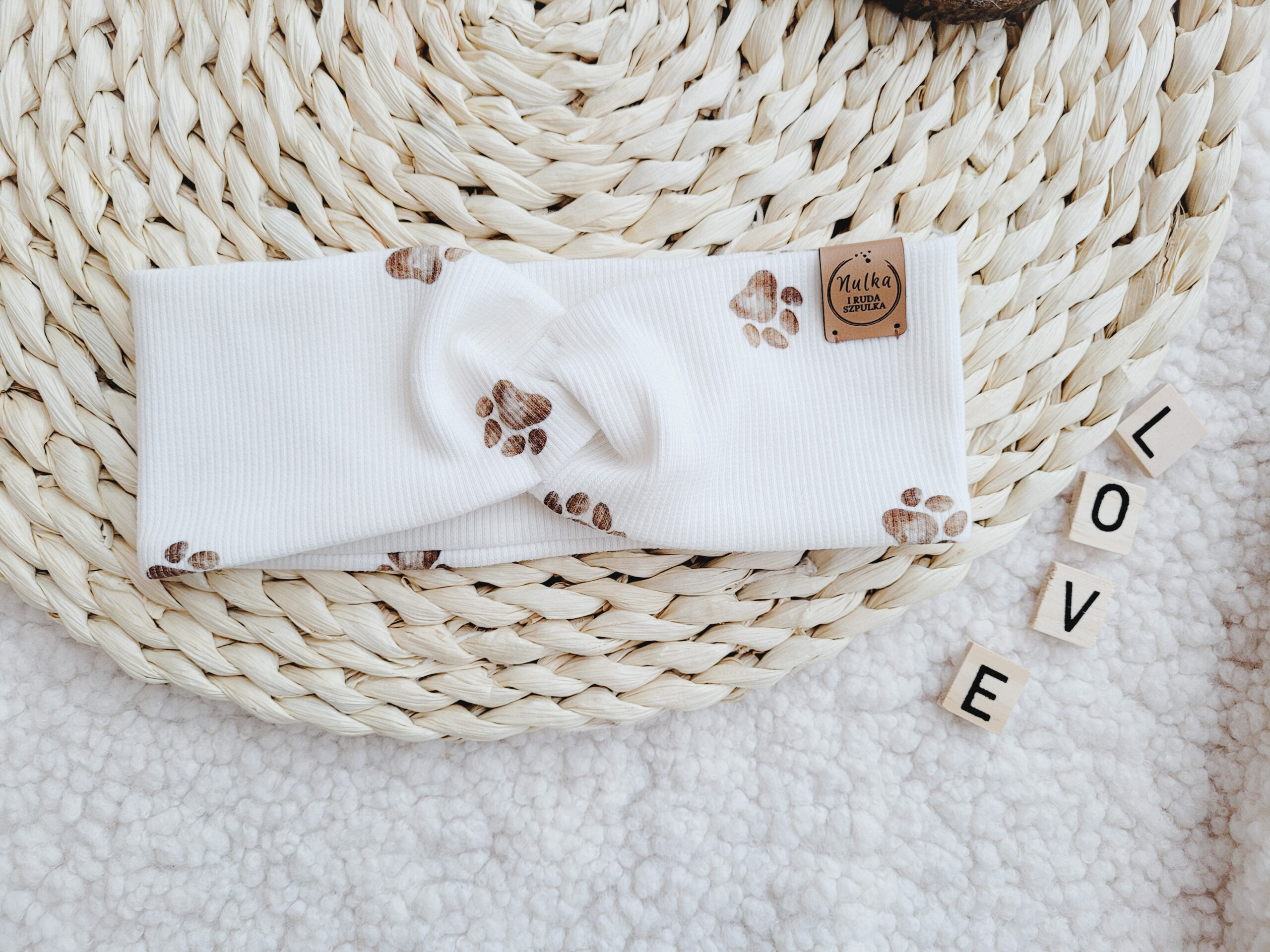 Opaska przeplatana prążkowana psie łapki