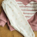 Legginsy prążkowane i bluza z serduszkiem