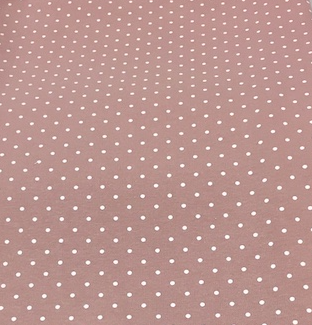 Dzianina Biały maczek na brudnym różu