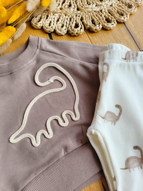 Bluza i legginsy prążkowane w dinozaury