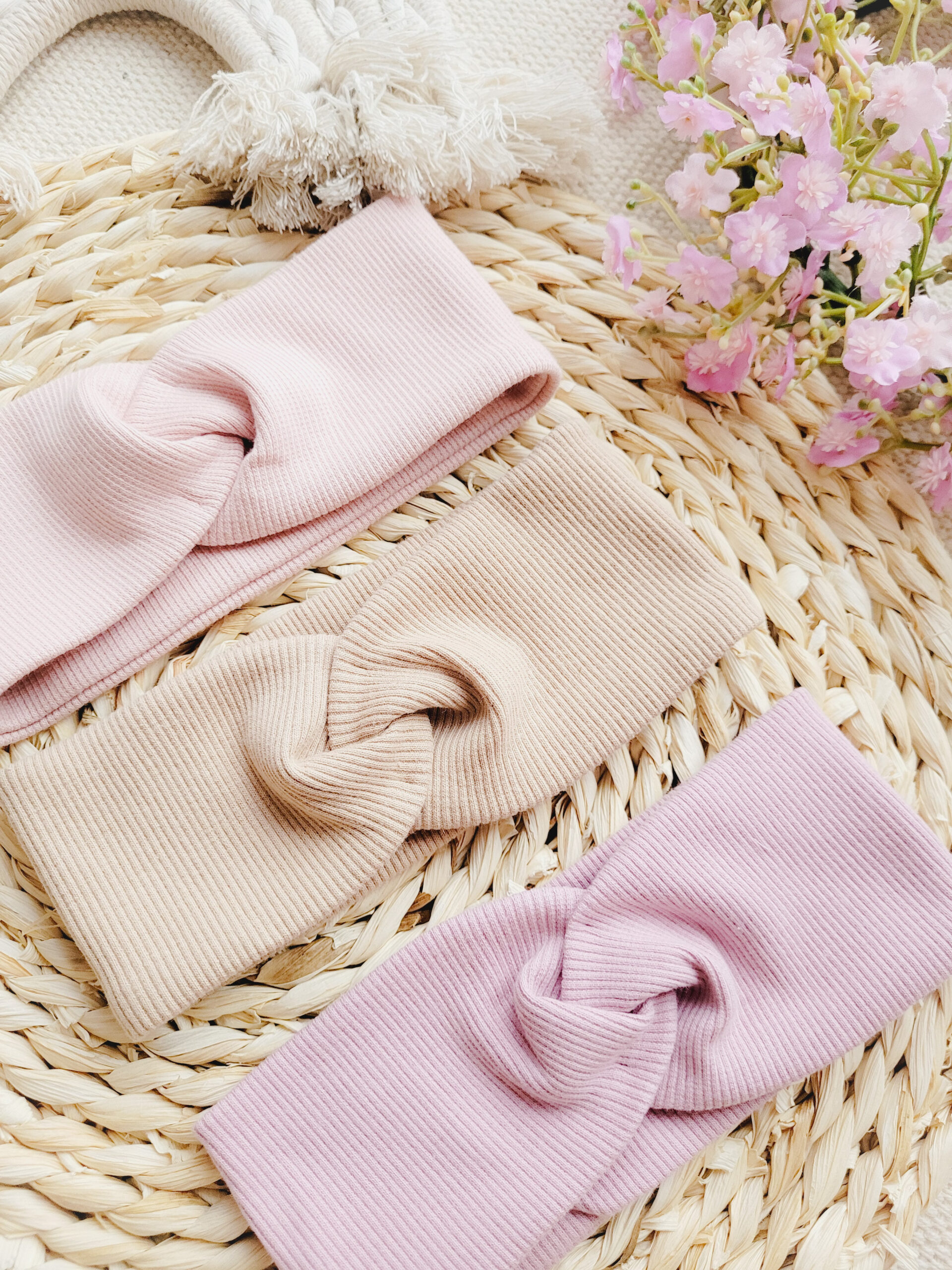 Opaski przeplatane puder, jasny beż, pastel