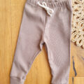 Legginsy dziecięce prążkowane cappucino