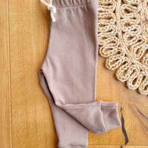 Legginsy prążkowane dziecięce cappucino