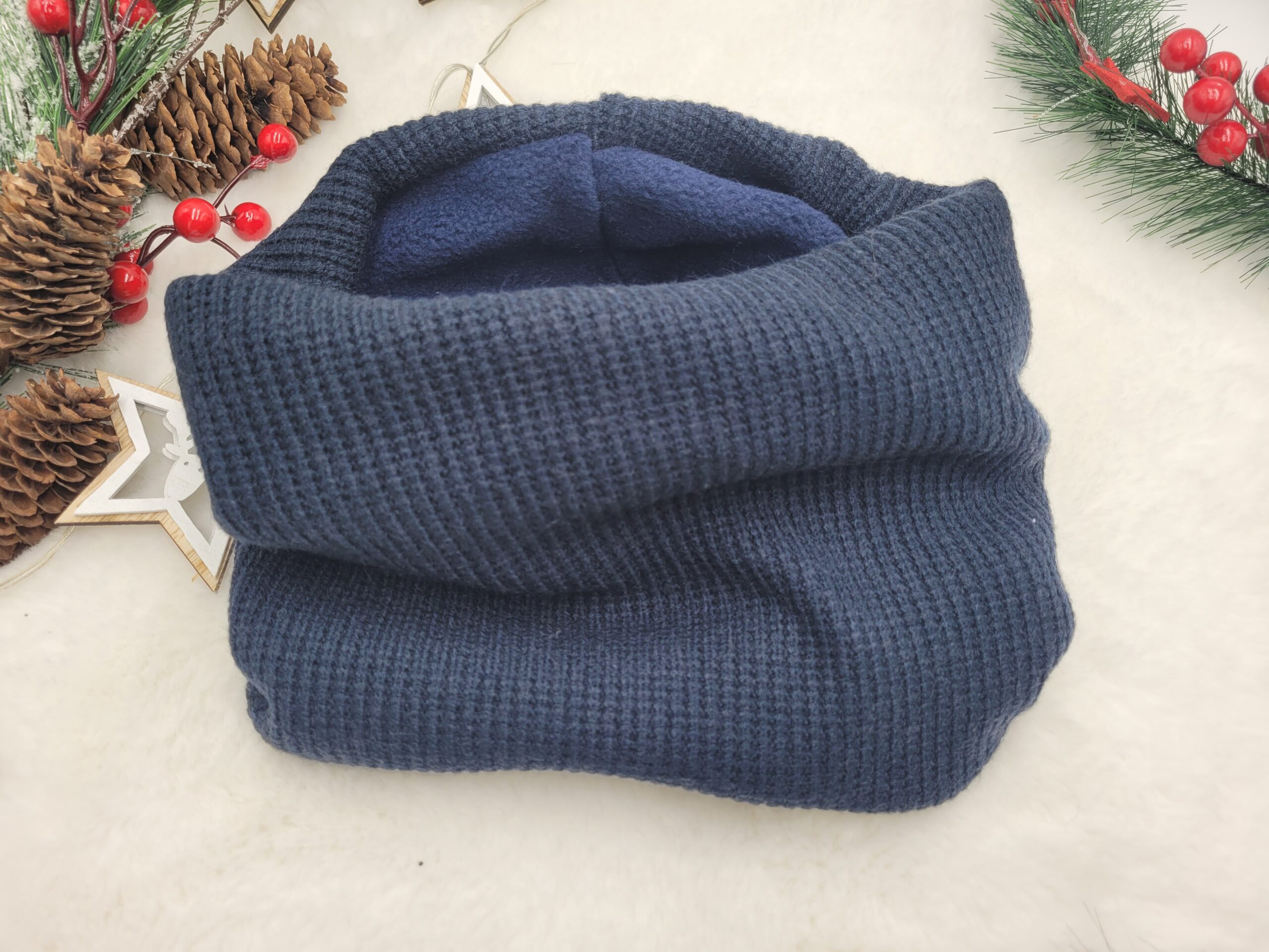 Komin zimowy granatowy