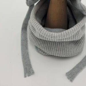 Komin zimowy szary melanż jasny