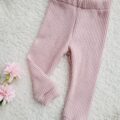 Legginsy sweterkowe dla dziewczynki pastelowy róż