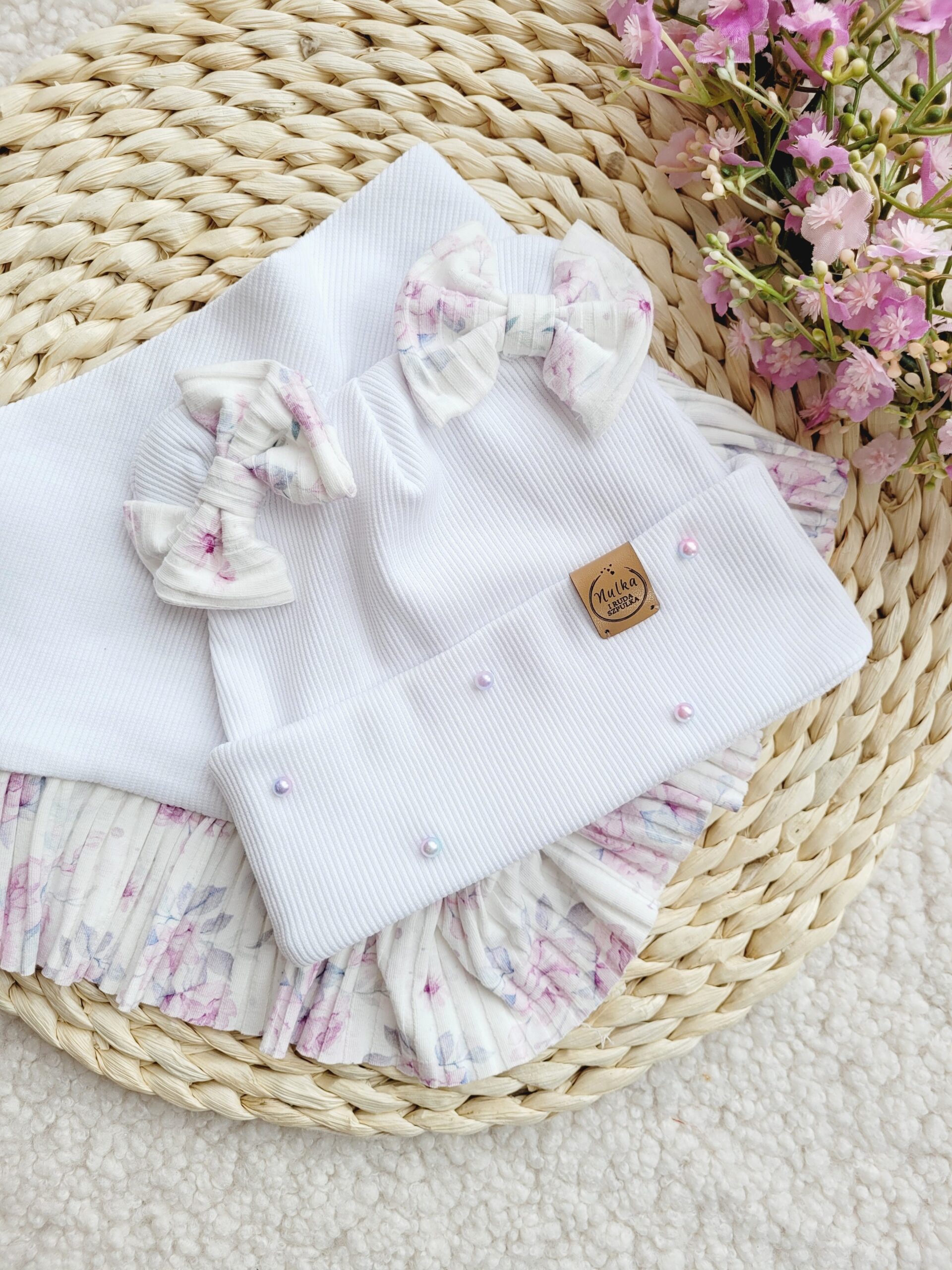 Komplet dla dziewczynki Old Roses biały