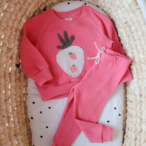 Bluza dziecięca Truskawka i legginsy prążkowane - kolory