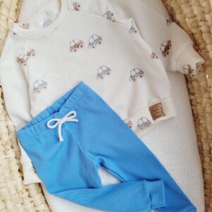 Legginsy prążkowane dla dziecka Niebieskie