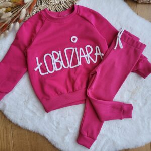 Legginsy prążkowane dla dziewczynki Fuksja