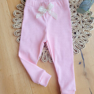 Legginsy prążkowane dziecięce Pudrowy Róż