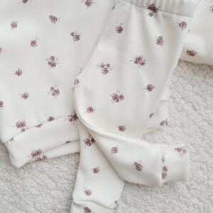 Legginsy prążkowane dziecięce Różyczki