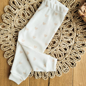 Legginsy prążkowane dziecięce w Serduszka